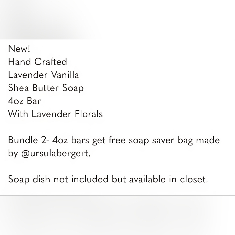 Lavender Vanilla Shea Butter 4oz Bar With Lavender Florals - Picture 5 of 6
